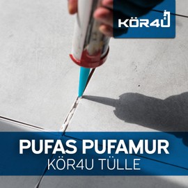 3 x Pufas Pufamur joints and surfaces light filler L10 310 ml, including kör4u nozzle (3)