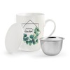 H&H Botanic Tisaniera, New Bone China, Decori Assortiti, Filtro Inox,