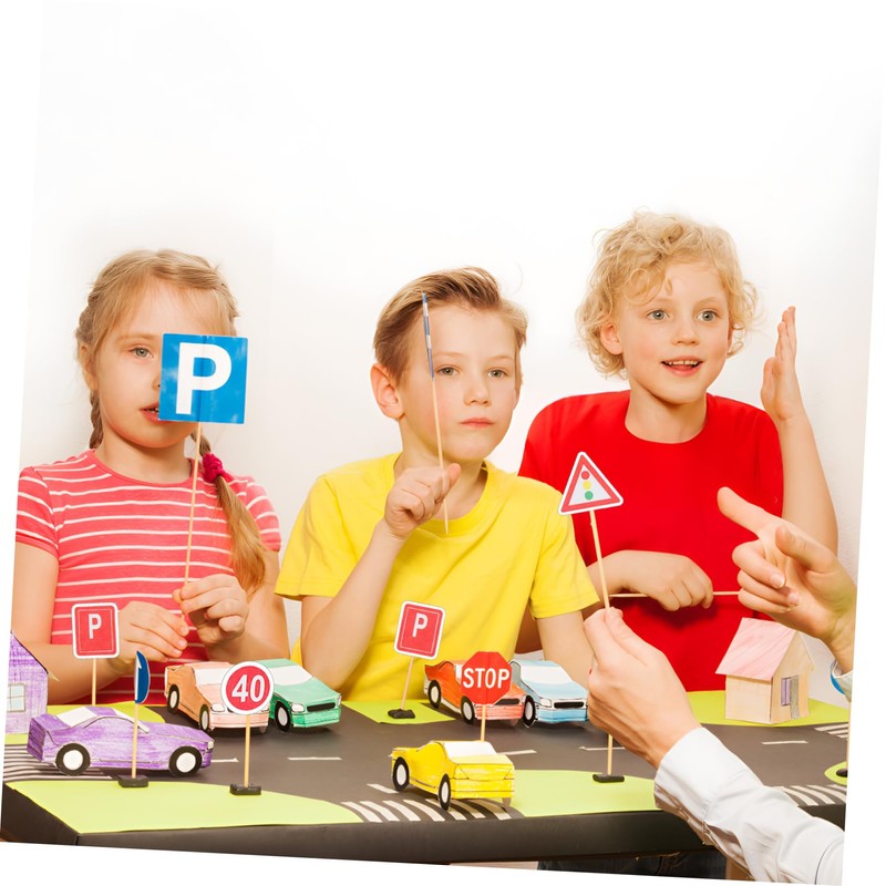 HAPINARY 1 Set Road Traffic Sign Stickers Decorative Paper Stickers