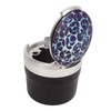 Portable Car Ashtray Mini Silver Edge Fire Prevention Smokeless Auto