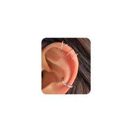 Ear Cuffs Hoop Cuffs Earrings Non Piercing for Women-Clip on earrings Cartilage earrings Dainty 14K Gold/Silver Plated Tarnish Trendy Jewelry Set