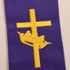BLESSUME Church Pastor Reversible Stole with Tassels (Purple & Green)