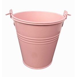 Spring life 11CM METAL TIN HERB FLOWER BUCKET POT PLANTER WEDDING FAVOURS SWEET TREE (light pink)