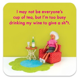 Bold & Bright - Funny 'Not Everyones Cup Of Tea' Coaster - Small Gift Ideas For Her - Friends Birthday - Colleague Work Office - New Home Gift - Presents For Ladies Women - Sold By Brainbox Candy