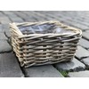 Burkhardt Korbwaren Plant Basket Square in Rattan Grey Approx. 28