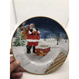 Domestications Christmas Santa Claus 8”Salad Plate Excellent Condition Nice B