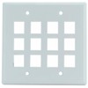 Legrand On-Q WP3412WH 12 Port Keystone Two Gang Wall Plate,