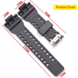 RCNZWQB 16mm Resin Strap Compatible with Casio G-Shock GA110 100 150 GD120 GLS GAX100 Men's Rubber Band Watch Accessories