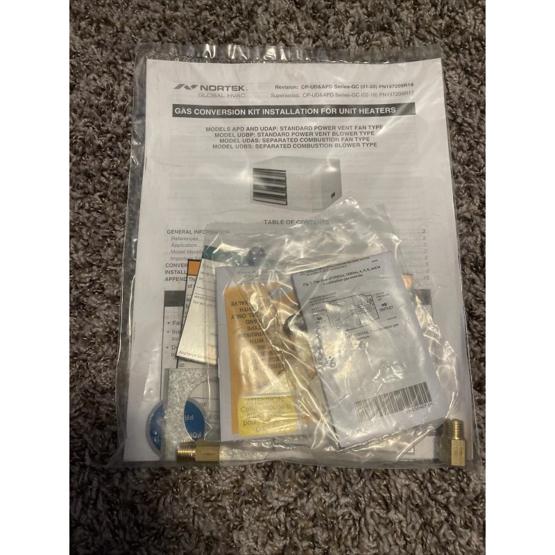 Nortek Global HVAC conv Kit 2STG Nat-LP UDPB100/125 RZ269837