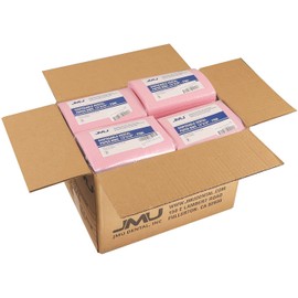 JMU Pink Dental Bibs 500, Dental Bibs Disposable Bulk, 2-Ply Paper 1-Ply Film 13" x 18" (4 Bags of 125)