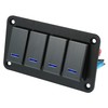 X AUTOHAUX 4 Gang Rocker Switch Panel 3 Pin on