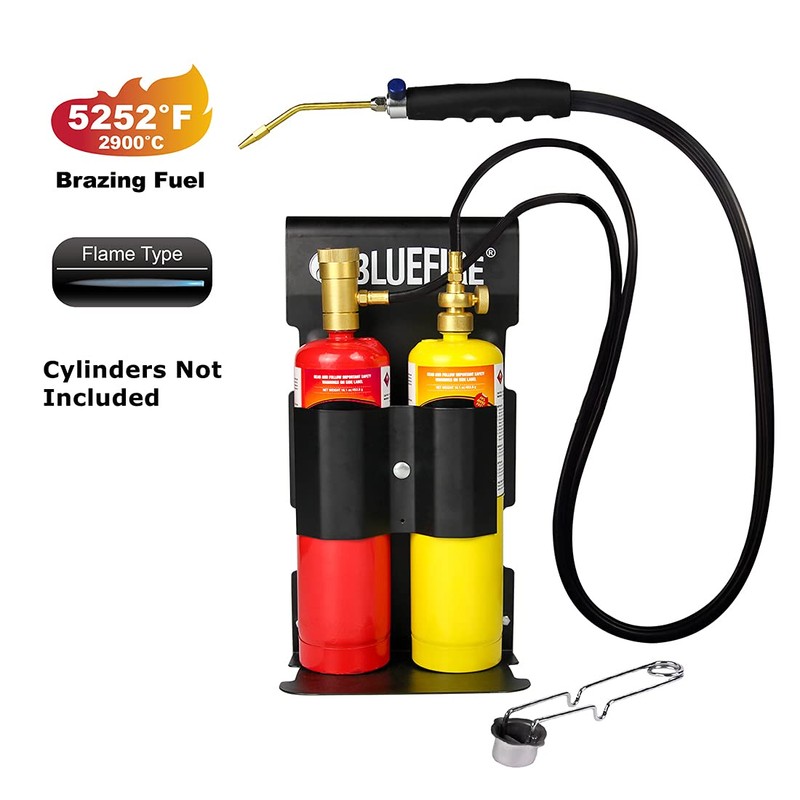 BLUEFIRE Oxypropane Welding Gas Cutting Torch Kit with Flint Lighter