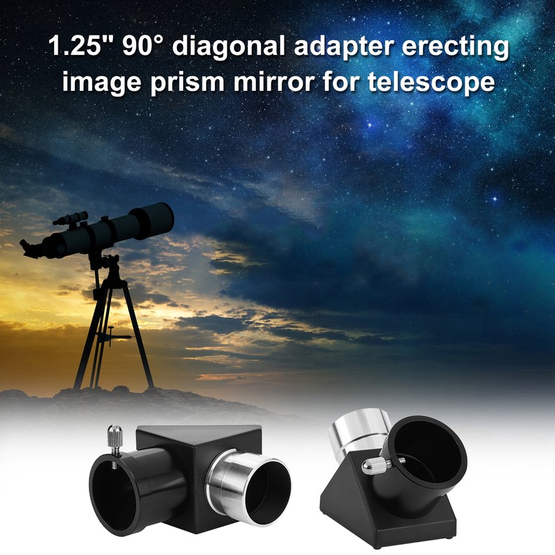 1.25" 90 Degree Diagonal Adapter Inverted Image Prism Zenith Mirror