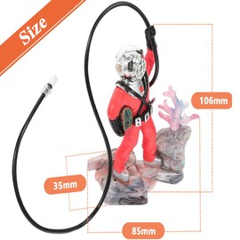 Wolfride Fish Tank Bubbler Decorations Aquarium Diver Ornament Scuba Diving Fish Tank Ornamentm, Red
