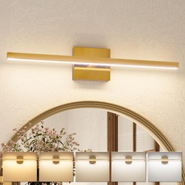 VOLISUN Modern Bathroom Vanity Light 24 inch, 14W Dimmable 5CCT Led Bathroom Light Fixture Over Mirror, Brass Bar Vanity Light for Bathroom Mirror Cabinets Bedroom-ETL Certificated