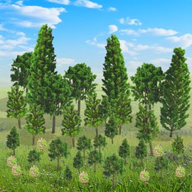 Model Building Trees, 38 Pieces, Architecture Trees 3-13 cm, Diorama Trees, Diorama Model Building Trees, Model Making Accessories, Fairy Garden Accessories, Miniature Fairy Garden Accessories