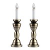 Waldosia 2PCS 1:12 Scale Dollhouse Miniature 12v Powered Candle Lamp
