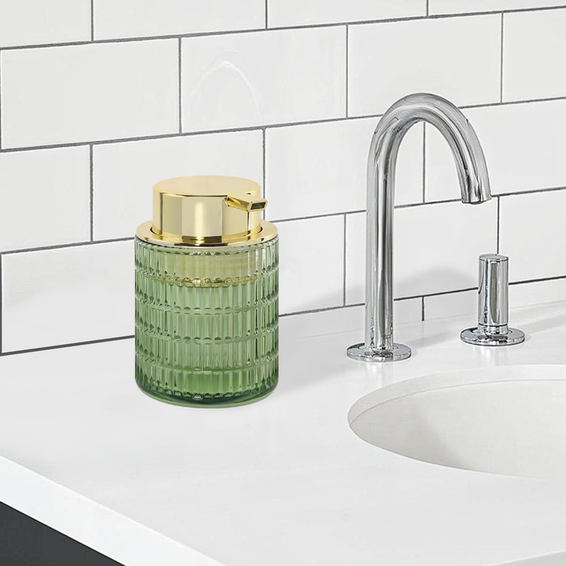 Tonxus Green Foaming Soap Dispenser, Glass Foam Hand Soap Dispenser