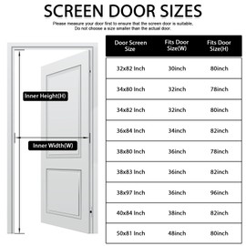 YRH Magnetic Fly Screen Door with Stay Open Buckles - Heavy Duty Self-Sealing Mesh,Powerful Magnets,Full Frame Magic Tape (Fit for Door Size:48x80 Inch,Screen Itself Size:50x81 Inch, Black)