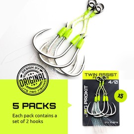 JYG PRO FISHING Hooks. Double Assist Fishing Hooks. Fishing Assist Hooks. Saltwater Fishing Lures. Slow Pitch Jigging. Vertical Fishing. Tuna Fishing Gear. Twin Assist Feather.
