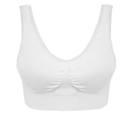Boolavard® Sports Bra, Ahh Bra, White, Black, Beige, Pink etc. - XXXL: 136-141 cm (56+) white - white