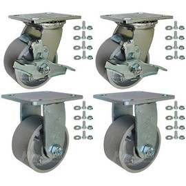 Mapp Caster Toolbox, Job Box & Gangbox 4" Steel Caster Kit with mounting Hardware - 3,600 Lbs. Total Capacity