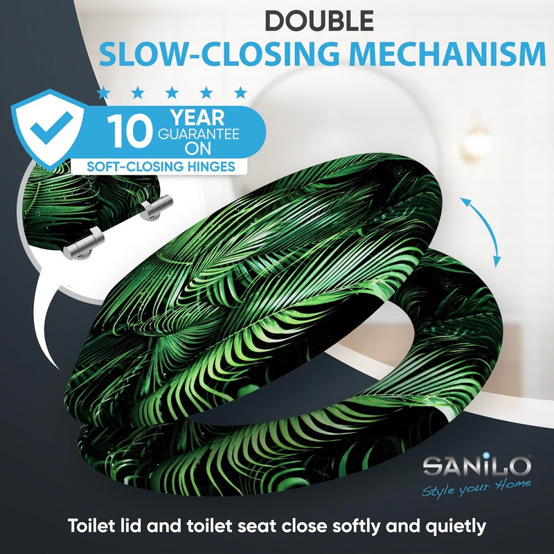 Sanilo Toilet Seat ROUND with Soft Close, Quiet and Slow