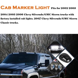 NPAUTO 3pcs Smoked Cab Marker Lights White 30 LED Roof Top Running Lights w/Wiring Pack Replacement for 2002-2007 Chevy Silverado GMC Sierra 1500 1500HD 2500 2500HD 3500 Truck