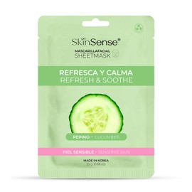 Skin Sense - Mascarilla Facial de Tela Biodegradable Coreana (1 Piezas) | Hecho en Corea | Ecológicas y Naturales - Innovadora Tecnología de Corea con Pepino