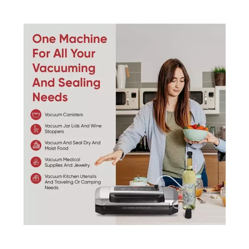 Magic Mill Food Vacuum Sealer Machine Easy-Close Handle for Manual