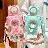 Cute Cartoon Water Bottle with Straw, Leak-Proof Design, Hand Washable,