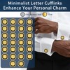AMITER 18K Gold Plated Initial Cufflinks, Mens Cuff Links for