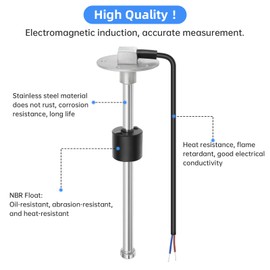 MAIMEIMI Fuel Sending Unit and Gauge Kit 240-33ohm 10" Marine Boat Water Fuel Level Sender Set (Black)