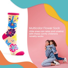Nutcracker Ballet Gifts Kids Fun Cute Ballerina Crew Socks for Girls, Lightweight, Floral Pattern
