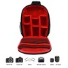 JINNUOLANG Compact Camera Backpack with Padded Dividers, Black/Red