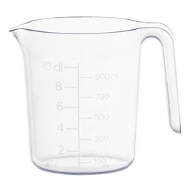Gastromax 6407-90 Messende Schüssel Messbecher-Speisen einfach Zubereiten-1L-Transparenter Kunststoff-Küchenzubehör, Plastic, 1 Liter, Transparente/Weiße