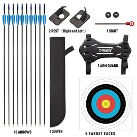 LWANO Bow and Arrow Set for Kids, Archery Beginner Gift with 10 Arrows, 5 Target Face, Ideal for Kids, Youths, Teens, Perfect for Left & Right Handers