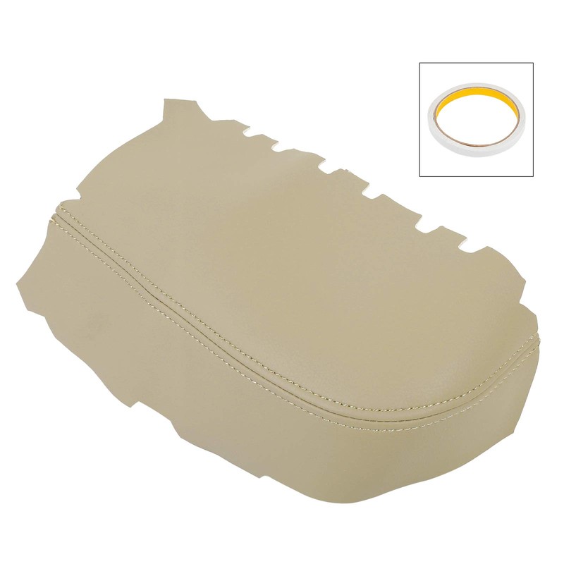 X AUTOHAUX Pair Beige Microfiber Leather Door Panel Armrest Cover