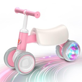 Colorful Lighting Baby Balance Bike Perfect Toy Gift for 1.5 Year Old Boys Girls, 18-36 Months Toddler Balance Bike,1st Birthday Gifts - Color: Black