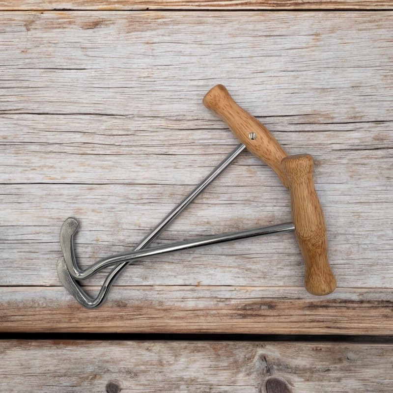 William Hunter Wooden Handle Boot Pulls - Boot Hooks with