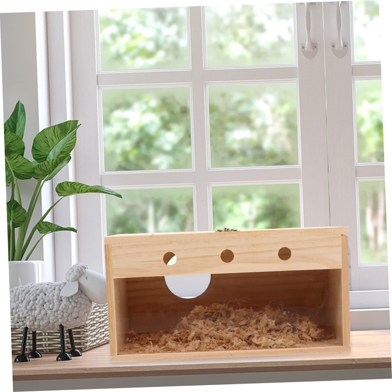 Totority Transparent Parakeet Nesting Bird Breeding House with Buckle Lid