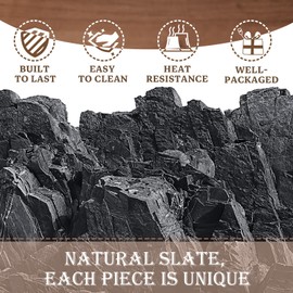 24 Pieces Slate Drink Coasters, GOH DODD 4 Inch Black Coasters Stone Coaster Set, Laser Engraving Blanks with Anti-Scratch Bottom for Home Office Kitchen Apartment Bar, Square