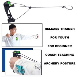 SOPOGER Compound Bow Release Trainer - Archery Bow Release Training Aids Practice Archery Posture and Release for Youth Adult Beginner (Black)