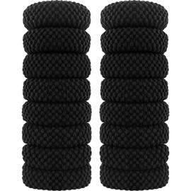 Hanyousheng Pack of 16 Thick Hair Scrunchies, Black Wide, Thick Cotton Hair Scrunchies, Elastic Hair Scrunchies, Soft for Women and Girls, Strong Stretch Hair Bands, Ponytail for Thick Hair