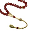 ALBATROSART -Luxury Collection- Prayer Beads-Worry Beads-Tesbih-Tasbih-Tasbeeh-Misbaha-Masbaha-Subha-Sebha-Sibha-Rosary (Red Agate-Gold Drop (10