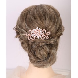 Aimimier Dainty Flower Butterfly Hair Side Combs Faux Pearl Decorative Styling Comb Party Wedding Bridal Hair Accessories for Women