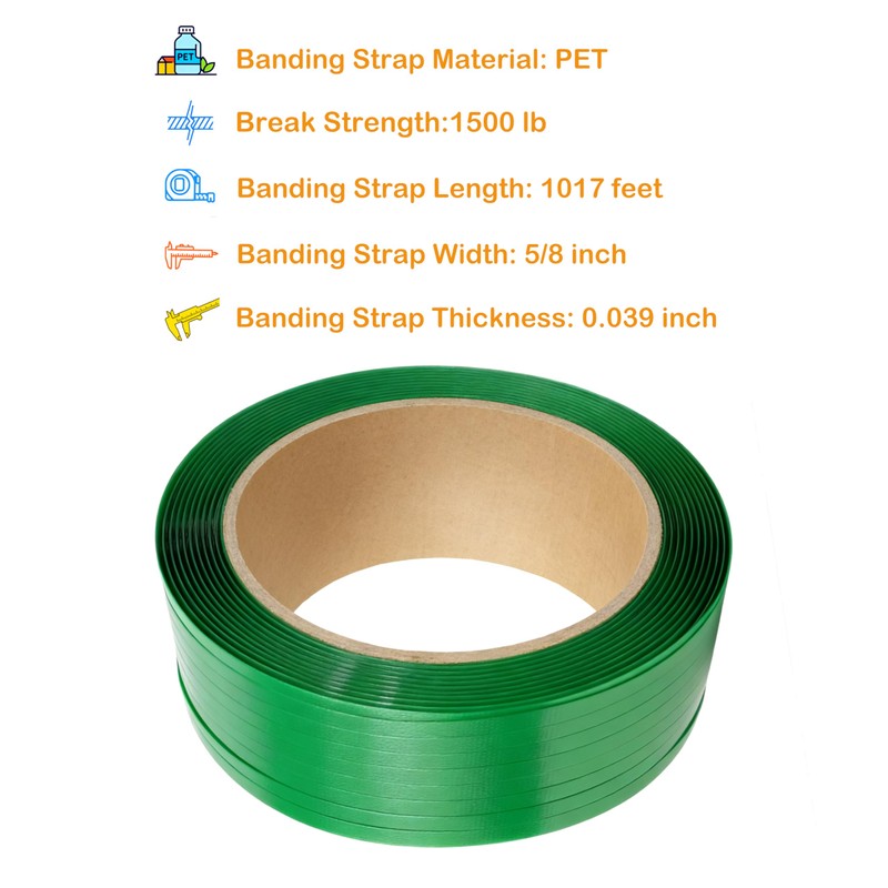 PET Packaging Banding Strapping Roll - 1017' x 5/8" Pallet