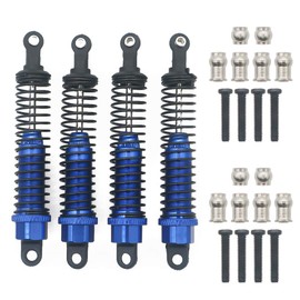 4Pcs RC Adjustable Shocks Absorber Springs Set Upgrade Parts 86mm 1/16 Buggy Truck Off-Road HPI HSP Traxxas Losi Axial Tamiya Redcat Car(Dark Blue)