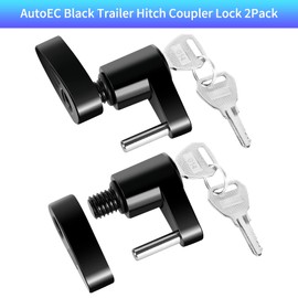 AutoEC Trailer Hitch Coupler Lock, Trailer Tongue Coupler Lock, 1/4-Inch Pin, 3/4 Inch Span, Zinc Alloy Coupler Lock with Keys for Tow Boat RV Truck Car's Coupler(2 Pack)