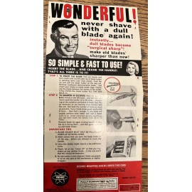 Fedtro Vintage 1960's Fedtro Spin-o-magic Razor Blade Sharpener 1968 Mickey Mantle Era